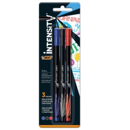 [971949] Rotulador BIC Intensity Extra Fino Colores Surtidos C/3 Pzas