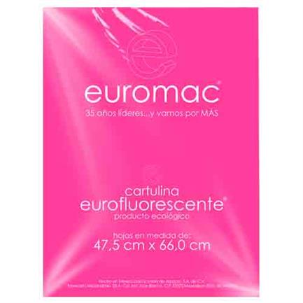 [EF0037] CARTULINA EUROMAC FLUORESCENTE ROSA 47.5X66CM  C/10