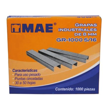 [GR-1000 #5/16] Grapa de Uso Pesado MAE 5/16 30 a 50 Hojas Caja/1000 Pzas