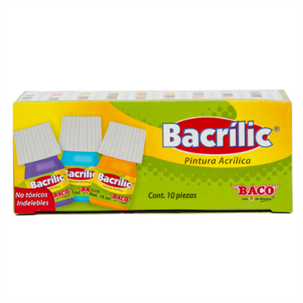 [PN058] PINTURA BACO ACRÍLICA AMARILLO LIMÓN 15ML C/10