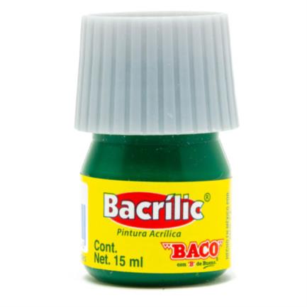 [PN072] Pintura Baco Bacrílic Acrílica 15ml Color Verde Esmeralda C/10 Pzas