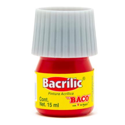 [PN062] Pintura Baco Bracrílic Acrílica 15ml Color Rojo Bermellón C/10 Pzas