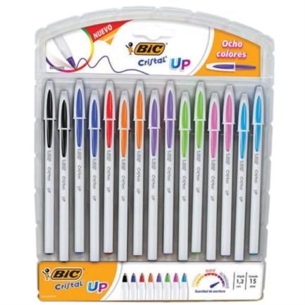 [943497] Bolígrafo BIC Cristal Up Punta 1.2mm Colores Surtidos C/15 Pzas
