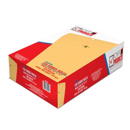 [IA0235] SOBRE BOLSA MANILA OFFIZ OFICIO C/BROCHE 10"X15" PQ100