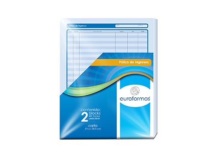 [ER0111] Poliza ingreso Euroformas  carta 50H C/2 blocks