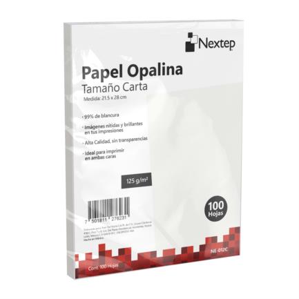[NE-012C] Papel Nextep Opalina Blanca c/100 125 gr