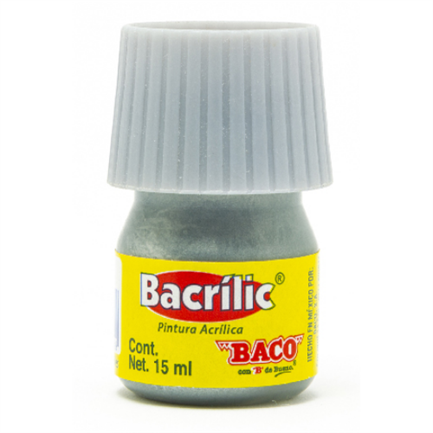 [PN082] PINTURA BACO ACRÍLICA PLATA 15ML C/10