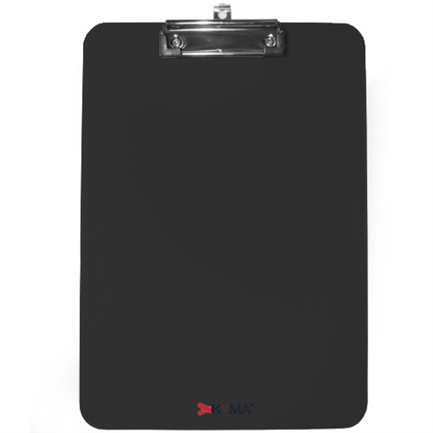 [TABAGA-ACR-NEGRA] Tabla Agarrapapel Kyma Acrílico Tamaño Carta con Broche Tipo Clip Color Negro