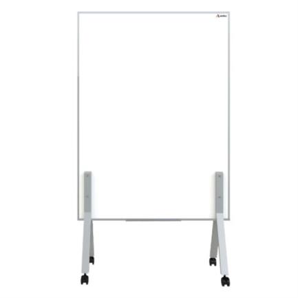 [6055] Pintarrón Móvil Alfra Lux Doble Superficie Metálico Tela Corcho 150X110cm