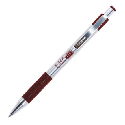 [704VNOFNC012] Boligrafo F-301 grip punto fino tinta vino cuerpo de acero caja c/12