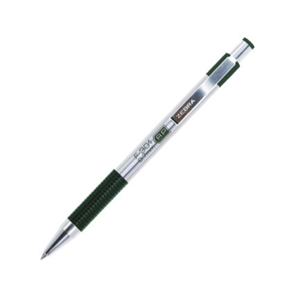 [704VDEFNC012] Boligrafo F-301 Grip Punto Fino Tinta Verde Cuerpo de Acero Caja c/12