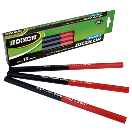 [47074] Lapiz bicolor DIXON hexagonal grueso caja c/10 piezas