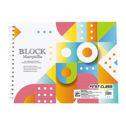 [3688] Cuaderno de dibujo Marquilla Dietrix Fist Class con papel de china con 50 hojas 32.2 X 24.6 cms