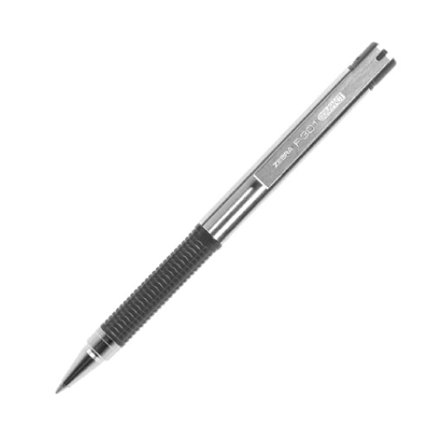 [705GRSFNC012] Boligrafo F-301 compac grip gris punto fino tinta negra cuerpo de Acero inoxidable caja c/12