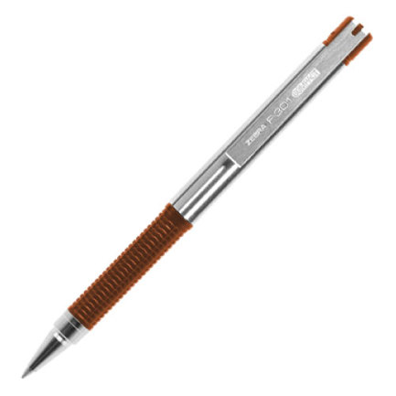 [705NJAFNC012] Boligrafo F-301 compac grip naranja punto fino tinta negra cuerpo de Acero inoxidable caja c/12