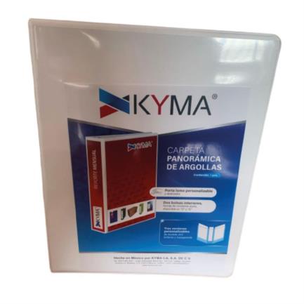 [CPKCBHD-100-BCOF] Carpeta Panorámica Kyma de Vinil Tamaño Oficio 1" Aro en "D" Blanca