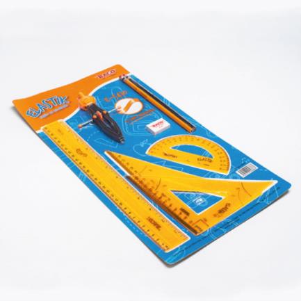 [EQ081] JUEGO DE GEOMETRIA BACO 5470 ELASTIK IRROMP COMPAS 600