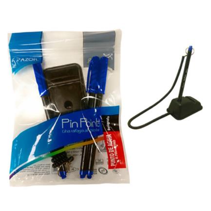 [6806AZ] Boligrafo Azor Pin Point Holder Redondo 0.7 mm Color Azul C/3