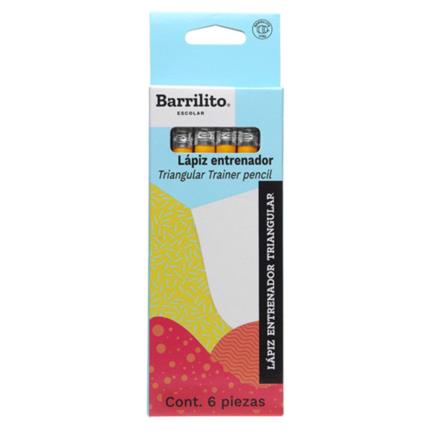 [9302LEN] Lápiz Entrenador Barrilito Grafito Triangular Caja C/6 Pzas
