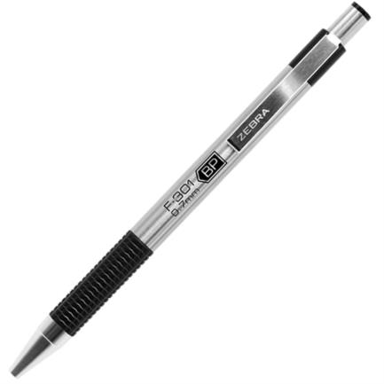 [7000] Bolígrafo Zebra F-301 Retráctil Metálico Punto Fino 0.7mm Color Negro C/12 Pzas