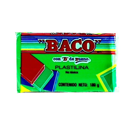 [PL007] PLASTILINA BACO MARQUETA 180GR VERDE CLARO No.55