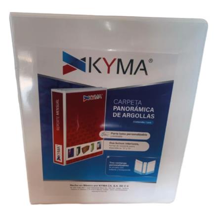 [CPKCBHD-150-BCOF] Carpeta Panorámica Kyma de Vinil Tamaño Oficio 1 1/2" Aro en "D" Blanca