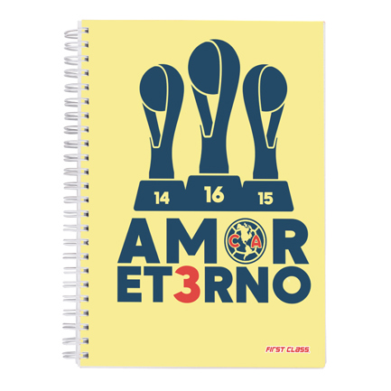 [5128] Cuaderno profesional Dietrix First Class pasta dura doble arillo  80 hojas raya Club America modelo amor eterno