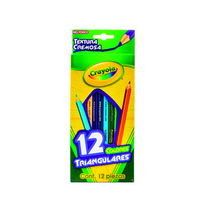 [684212M008] Lapices de Colores Crayola Triangulares con 12 piezas