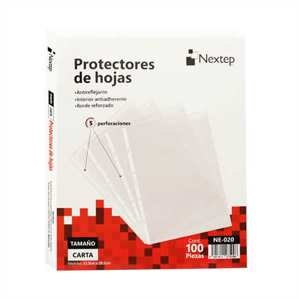 [NE-020] Mica Nextep Económica Protector Hoja Carta  Caja c/100 PZAS