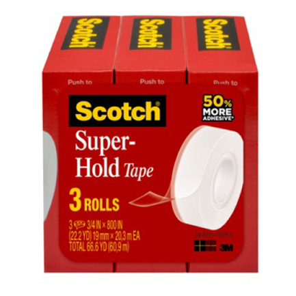 [70007070876] Cinta Scotch 3M Super Adhesiva 0.19 X 25.4 mts C/3 piezas