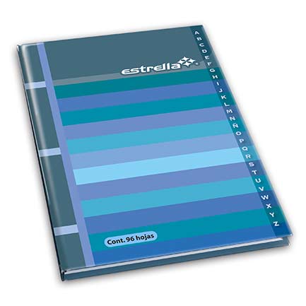 [212] Libreta Estrella 1/4 francesa raya c/indice 192 HJS