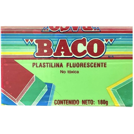 [PL018] Plastilina Baco Marqueta No.66 Color Verde Fluorescente 180gr
