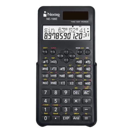 [NE-196E] Calculadora Nextep Cientifica 10+2 Digitos Doble Linea 240 Funciones Solar/bateria