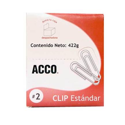[P1660] CLIP ACCO ESTANDAR No.2 INOXIDABLE 100CLIPS C/10