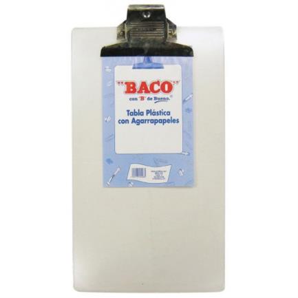 [BAC-TAB-PLAST] Tabla Baco Plástica Oficio Transparente