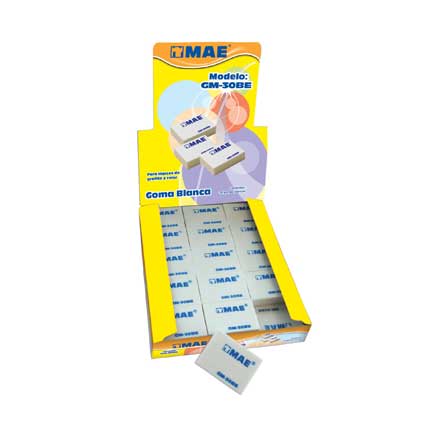 [GM-30BE] GOMA MAE BLANCA ESCOLAR
