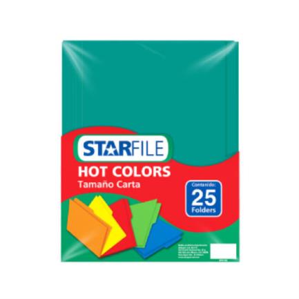 [PH0049] Folder StarFile Hot Colors Carta Color Azul Turquesa C/25 Pzas