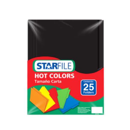 [PH0051] Folder StarFile Hot Colors Carta Color Negro C/25 Pzas