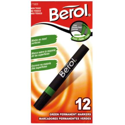 [11943] MARCADOR BEROL PERMANENTE VERDE C/12