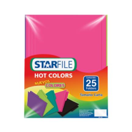 [PH0052] Folder StarFile Hot Colors Carta Color Arcoiris Cromático C/25 Pzas