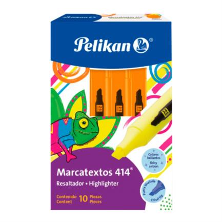 [30160004] Marcador Resaltador Pelikan 414 Color Naranja C/10 Pzas
