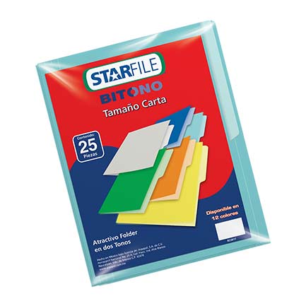[PH0092] FOLDER BITONO MAPASA T.CARTA AZUL AQUA C/25