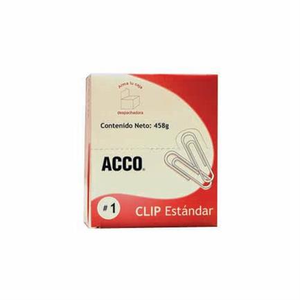 [P1650] CLIP ACCO ESTANDAR No.1 INOXIDABLE 10 PQTES C/100 CLIPS