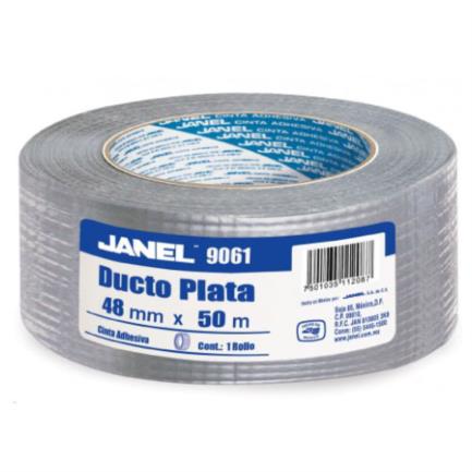 [1284850122] Cinta Adhesiva Janel Ducto 9061 Plata 48mmx50m Pza