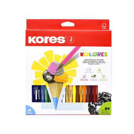 [933249] Colores Triangulares Kores 3MM Estuche C/24