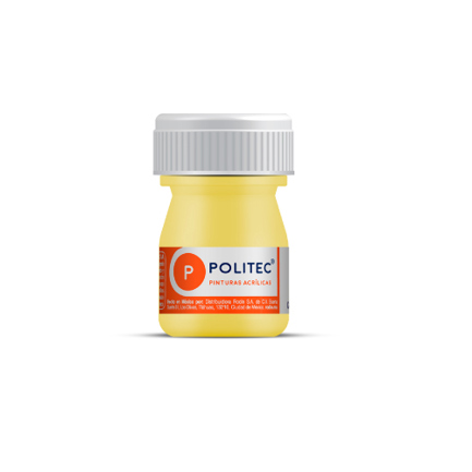 [14272] Pintura Acrilica Politec Amarillo Pastel 20 ml No 329 caja c/12 piezas