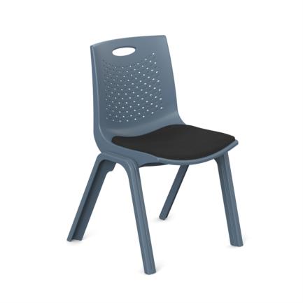 [NE-664G] Silla de Visitas/Comedor Nextep Fibra Alta Resistencia Acojinada Apilable Gris Obscuro