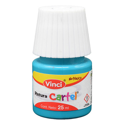 [2305] Pintura Cartel Vinci 25 ml Azul Turquesa #65 Caja c/10 piezas