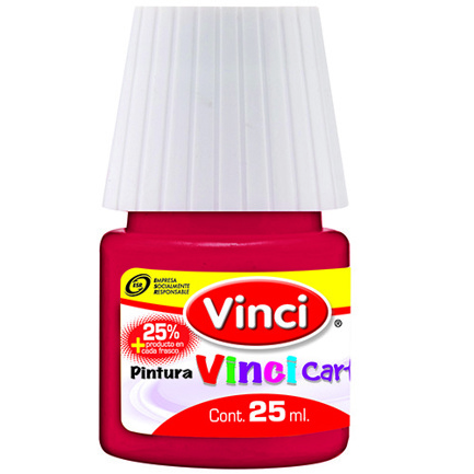 [2315] Pintura cartel vinci 25 ml rojo carmesi - 56 caja c/10 piezas