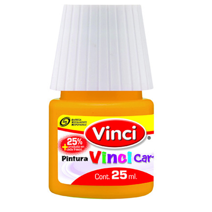 [2302] Pintura Cartel Vinci 25 ml Amarillo Obscuro #52 Caja c/10 piezas
